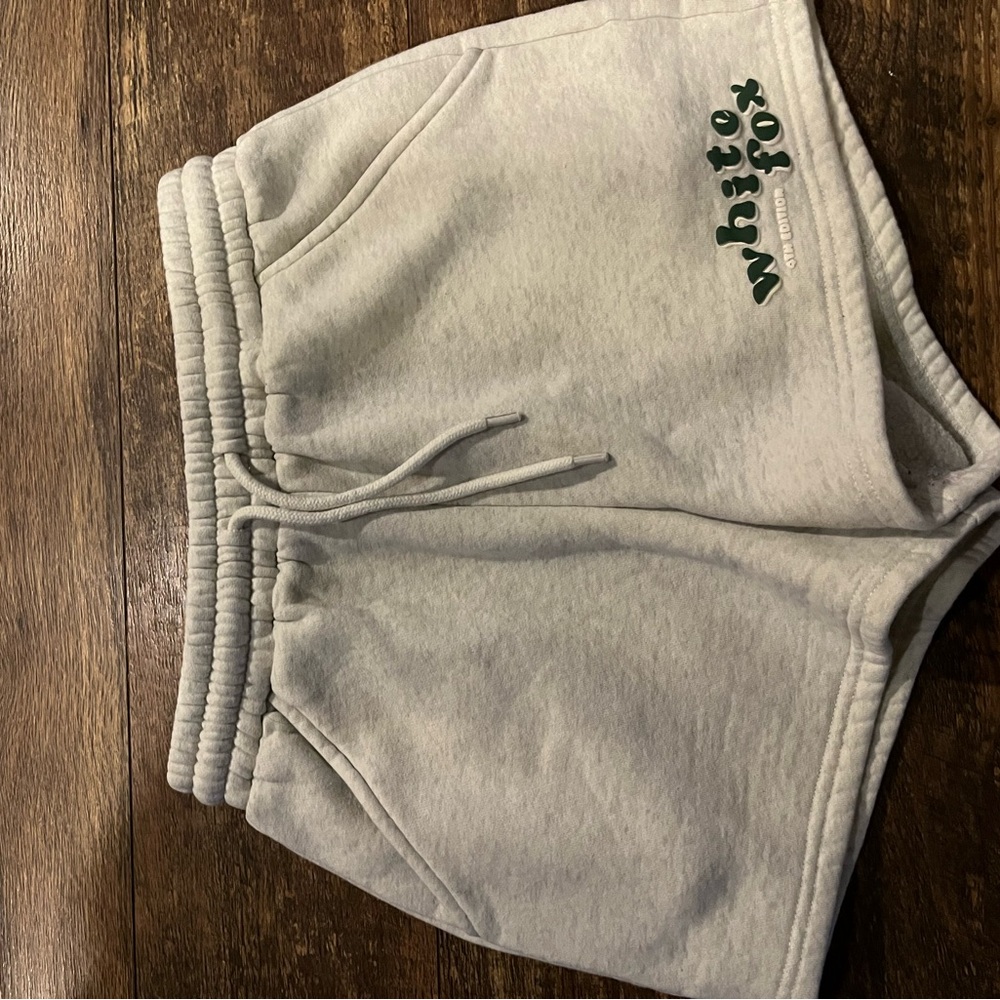 White Fox gray lounge shorts